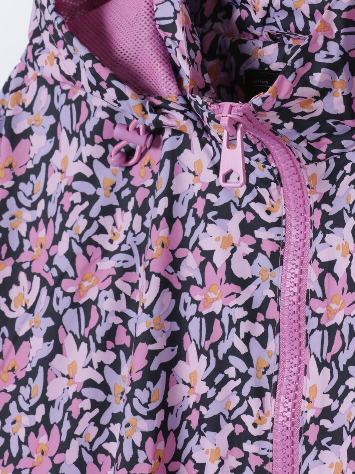 Jaqueta com capuz estampada - Rosa