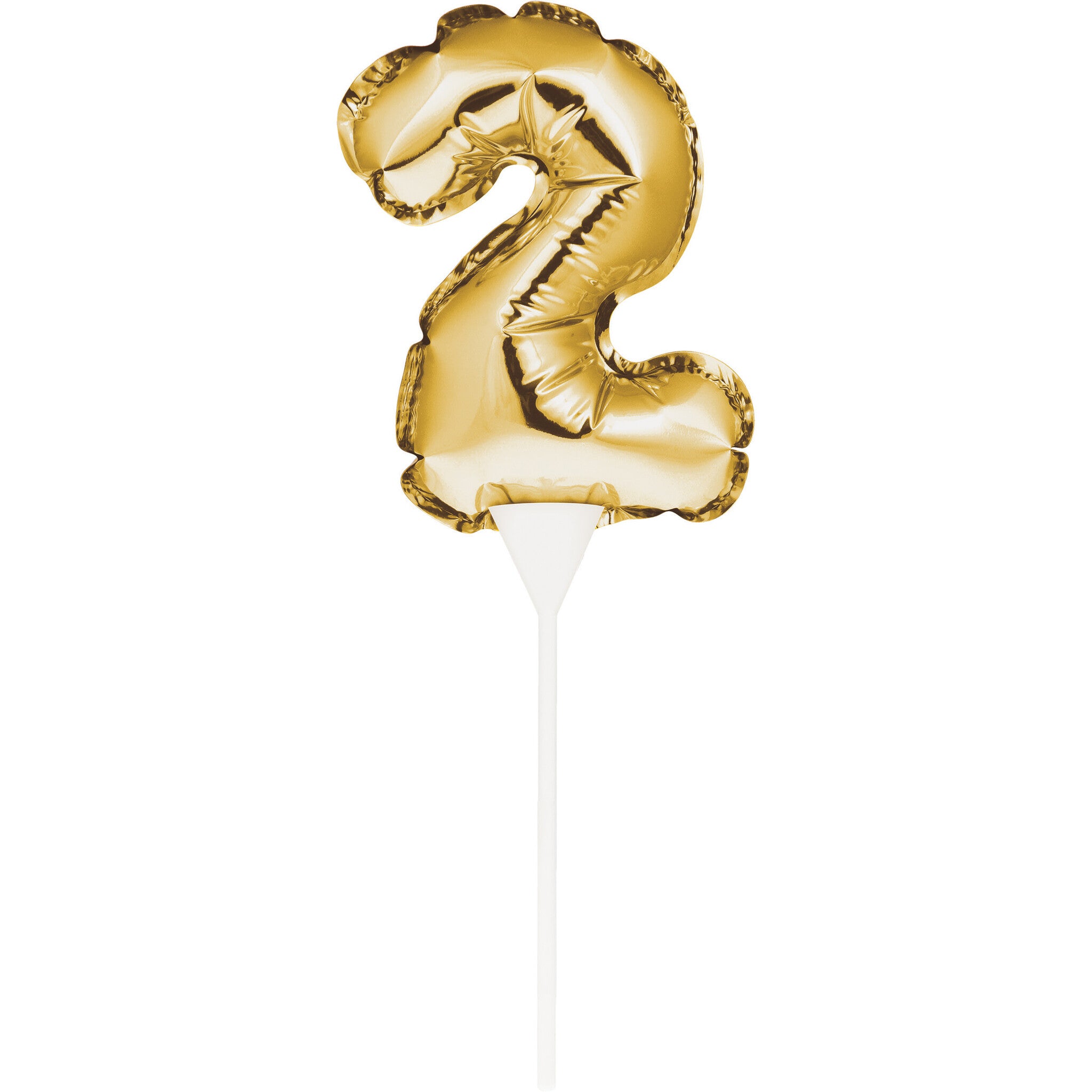 Gouden Taarttopper 2 Jaar Folie Ballon 13cm