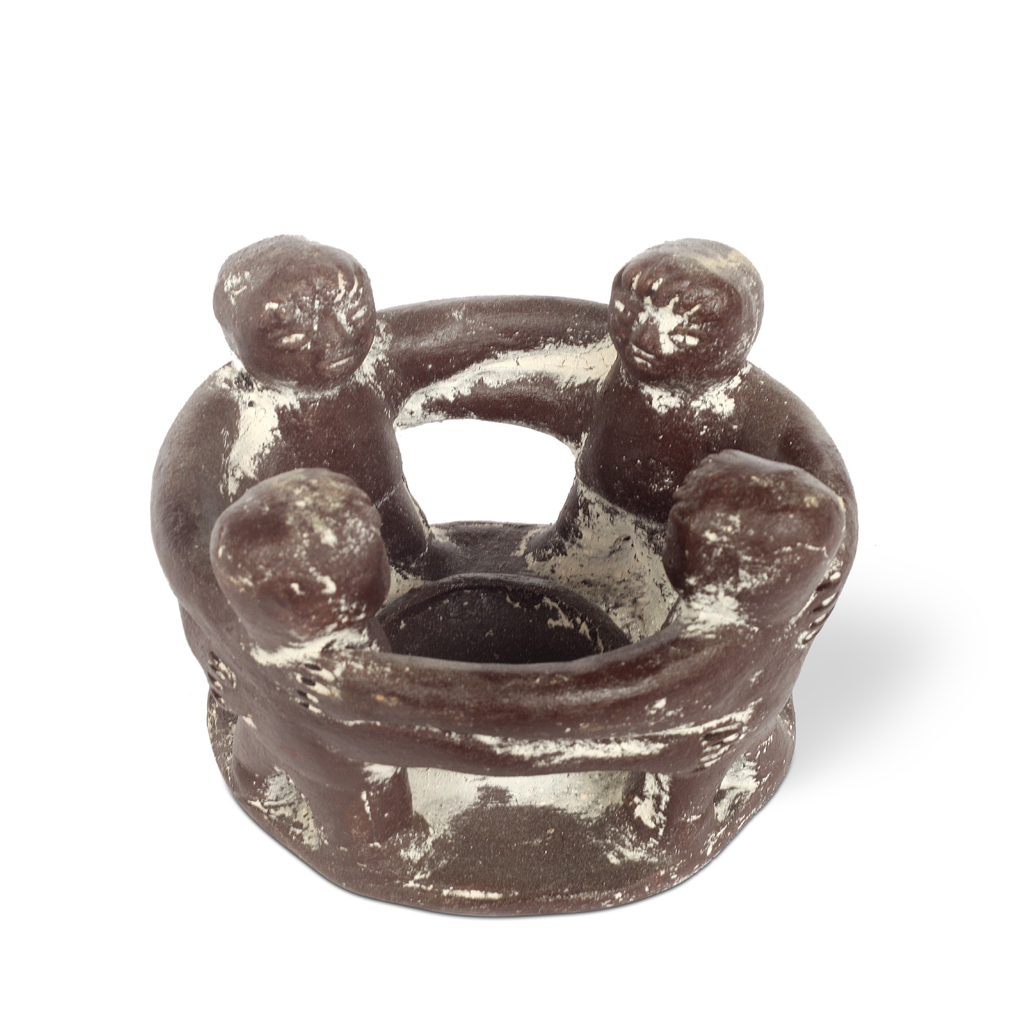Kerzenhalter 'Friendship Circle 4', braun, Ø 14 cm, H 12 cm von fischer's lagerhaus