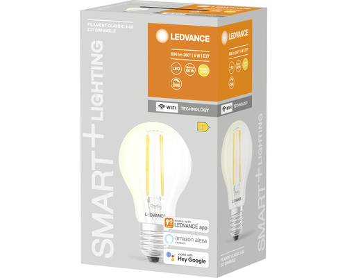 Ledvance Smart WIFI LED-lamp dimbaar A60 E27/5,5W (60W) helder 806 lm 2700K warm wit
