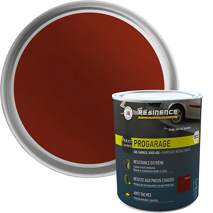 Résine de rénovation sol pro Résinence garage tomette 2L