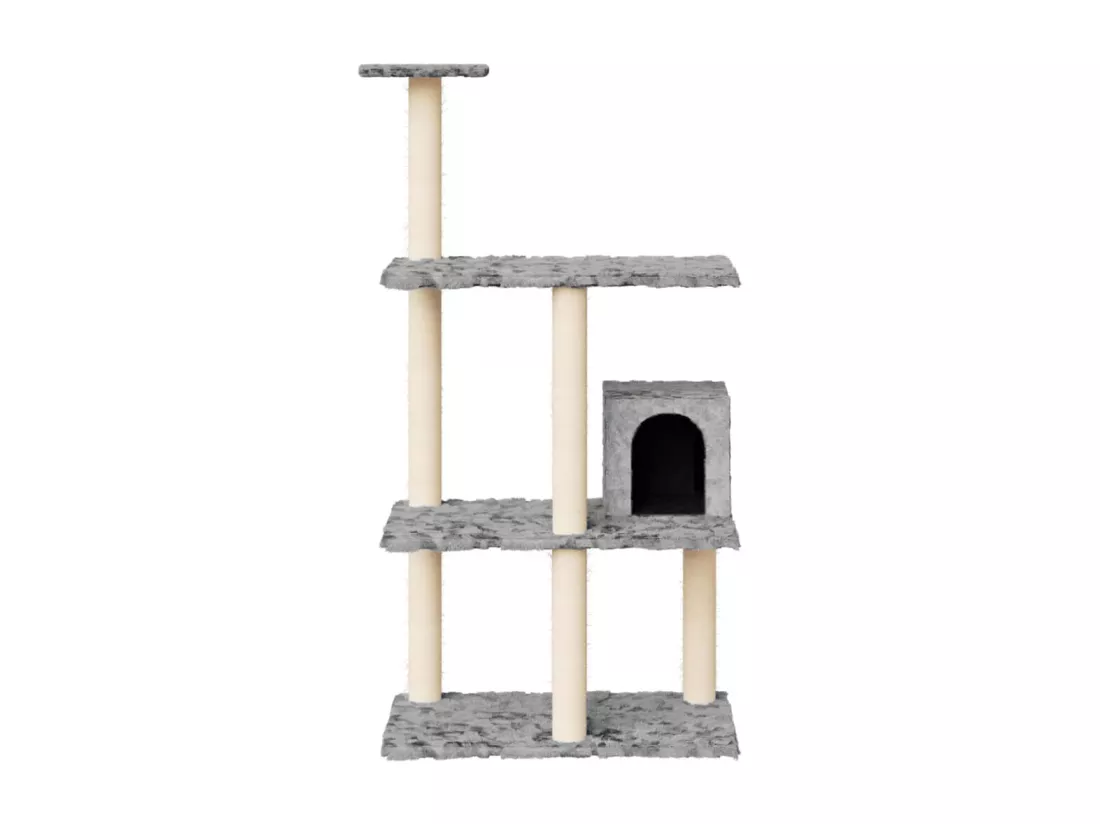Arbre à chat avec griffoirs en sisal Gris clair 119 cm