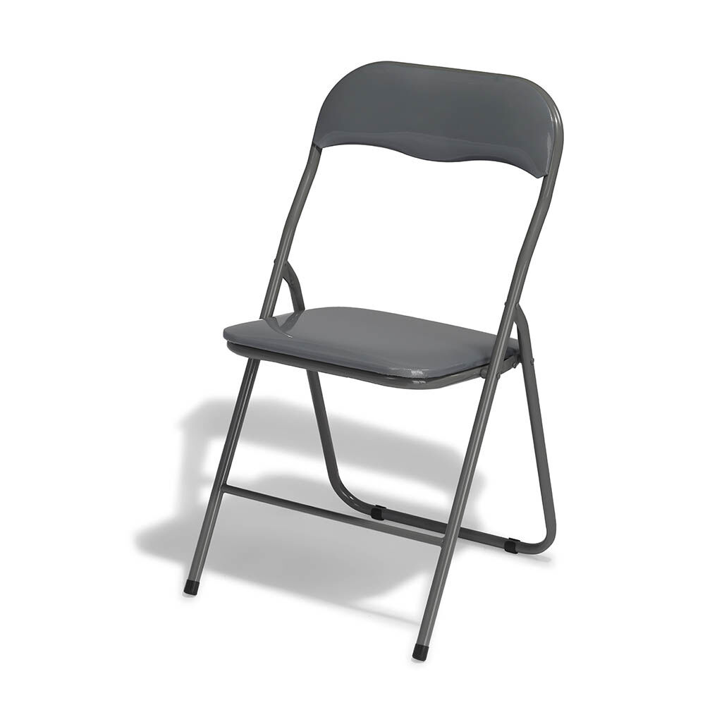 Chaise pliante Tracy métal gris anthracite