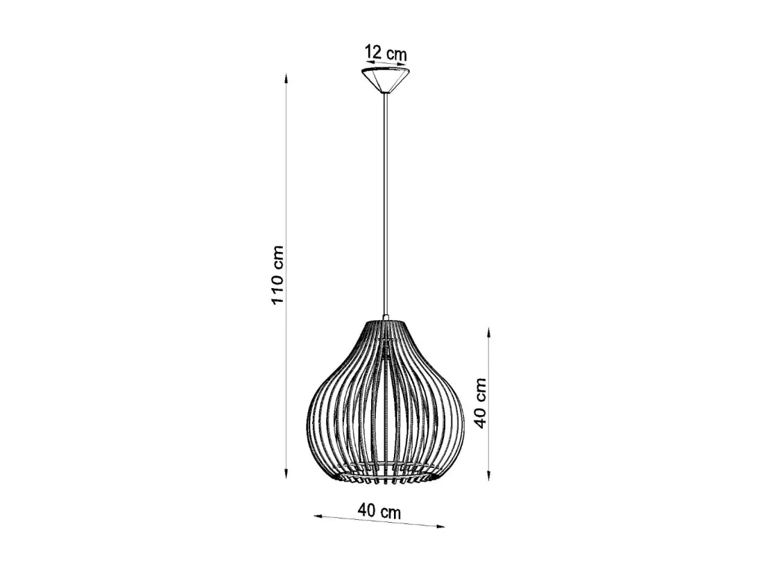 Sollux APRILLA Lampe à Suspension Wire Frame Bois Naturel E27