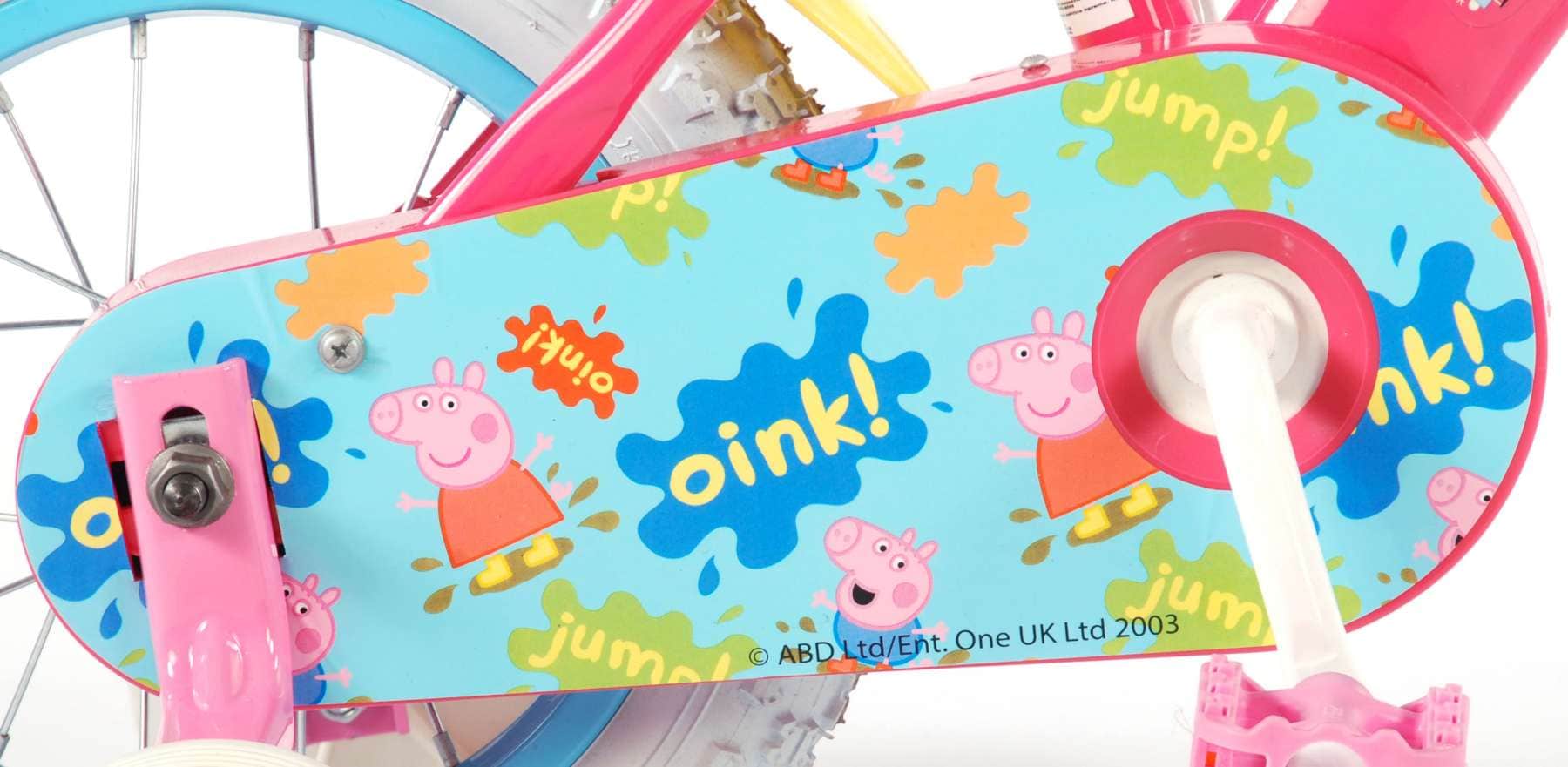 TPFSports Peppa Pig Kinderfahrrad - Mädchen - 12 Zoll - 2 Handbremsen - Pink