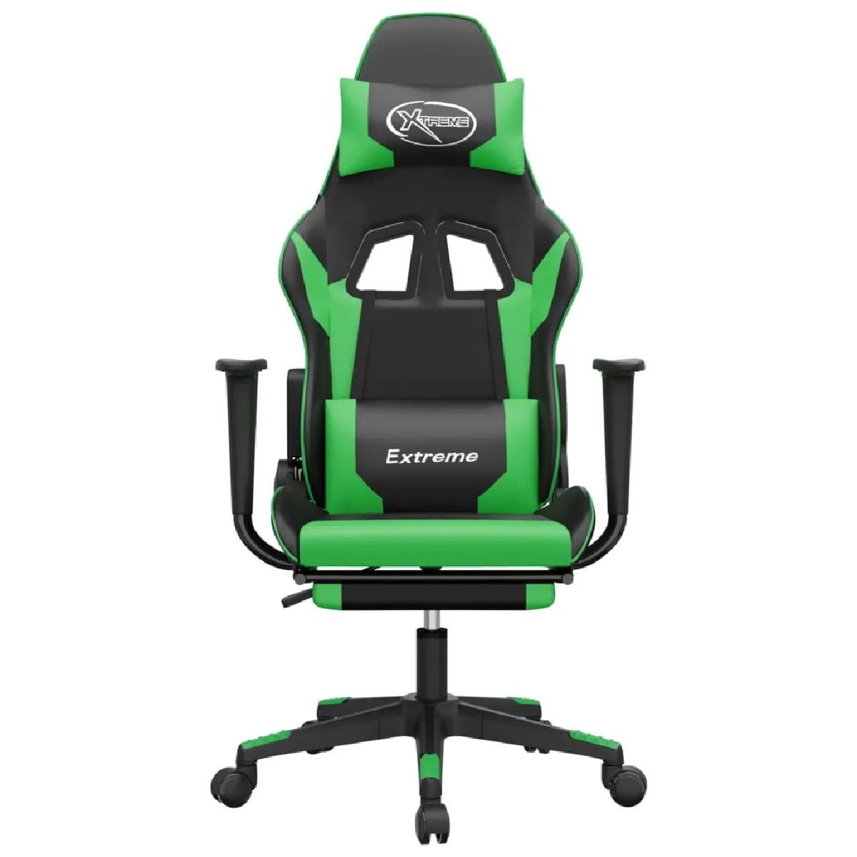 vidaXL Chaise de jeu de massage - Noir/Vert