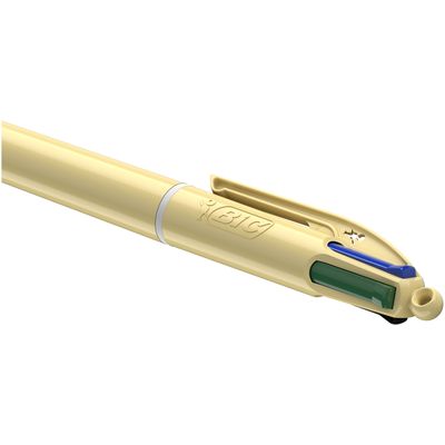 BIC 4 COULEURS - Stylo à bille 4 couleurs - 1 mm - pastel jaune