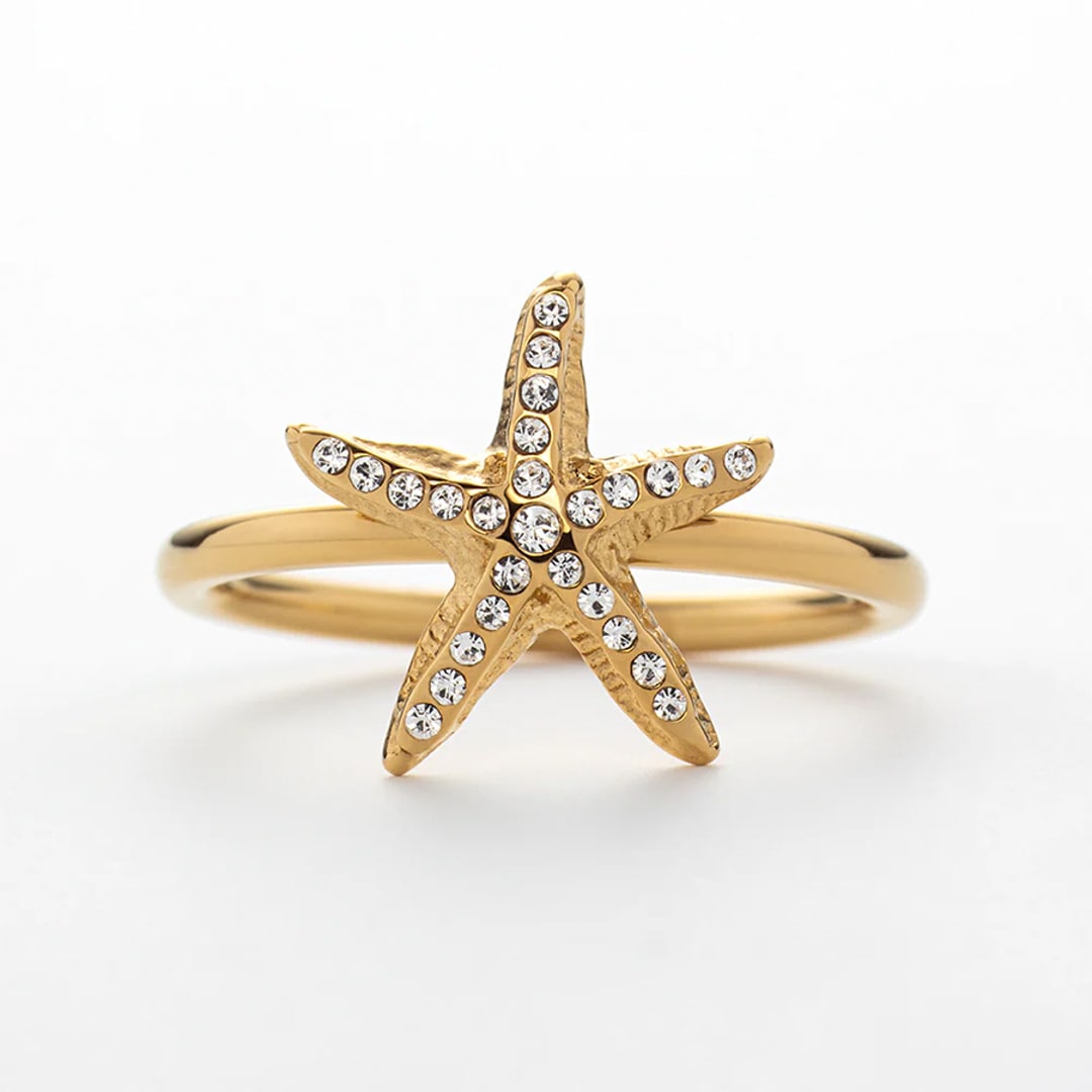 Paul Hewitt Damenring Sea Star Marinium Ocean Steel Goldig