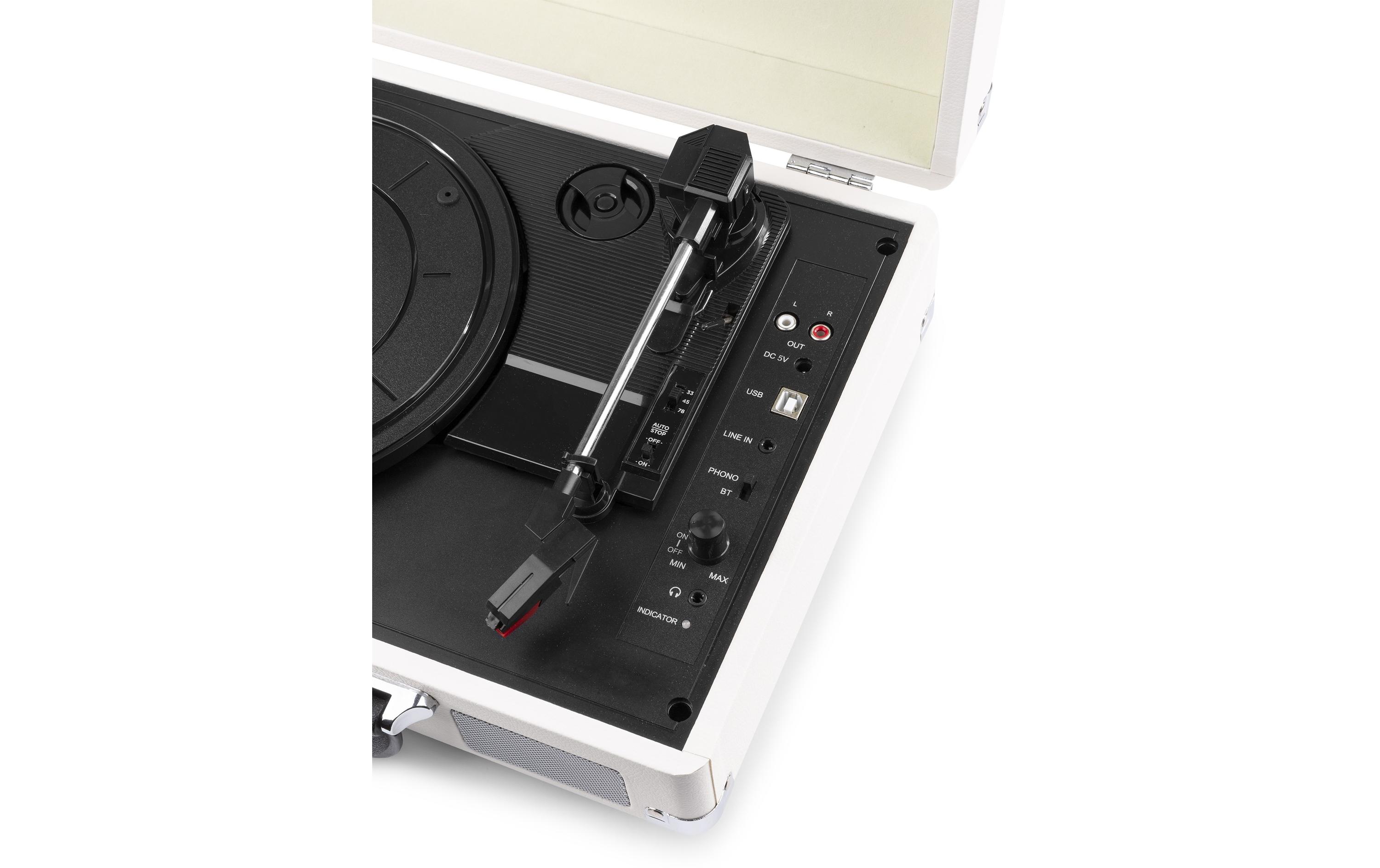 Plattenspieler mit Bluetooth RP115 WeissKoffer-Plattenspieler mit Bluetooth