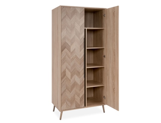 TERRE DE NUIT - Armoire 2 portes impression chevron naturel