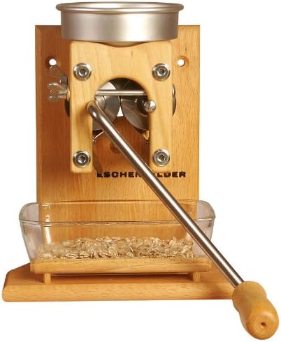 Eschenfelder Kornquetsche | Flocker | Wandmodell Alu- & Holz-Trichter | Flockenquetsche | Buche | made in Germany (Alu-Trichter)