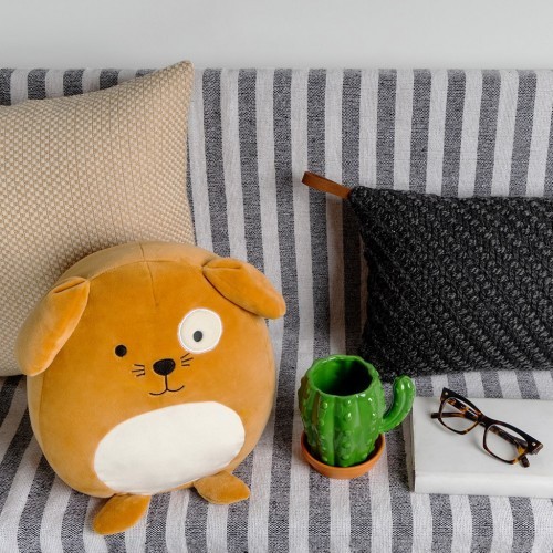 Almofada em formato de cachorro Woof, marrom
