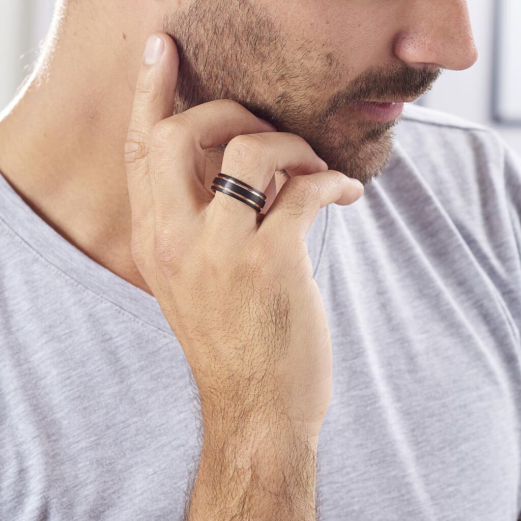 Bague Acier Rose