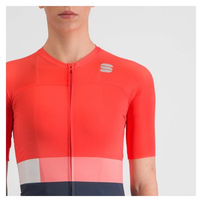 Maillot Manches Courtes Femme Sportful Snap Corail/Bleu