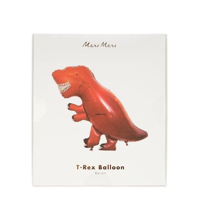Ballon dinosaure T-rex orange Meri Meri