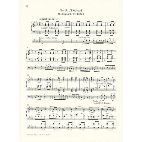 Schott Der Karneval der Tiere Orgel