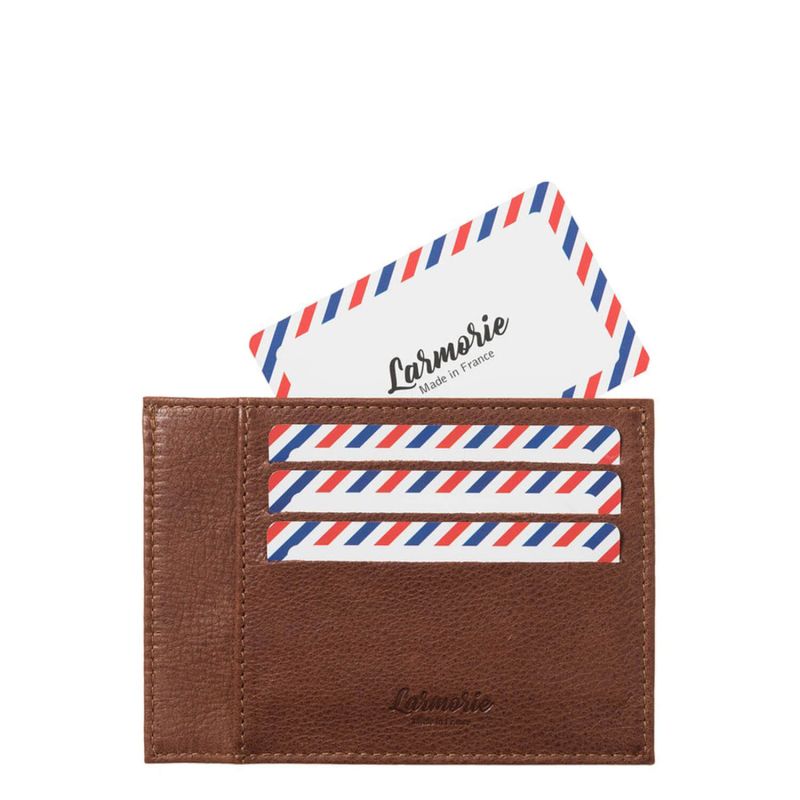 Porte-cartes Paul en cuir Nubuck Terre Brunie