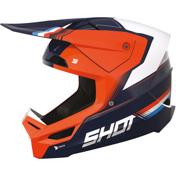 Shot - Casque Race Tracer Navy / Orange fluo / Blanc brillant