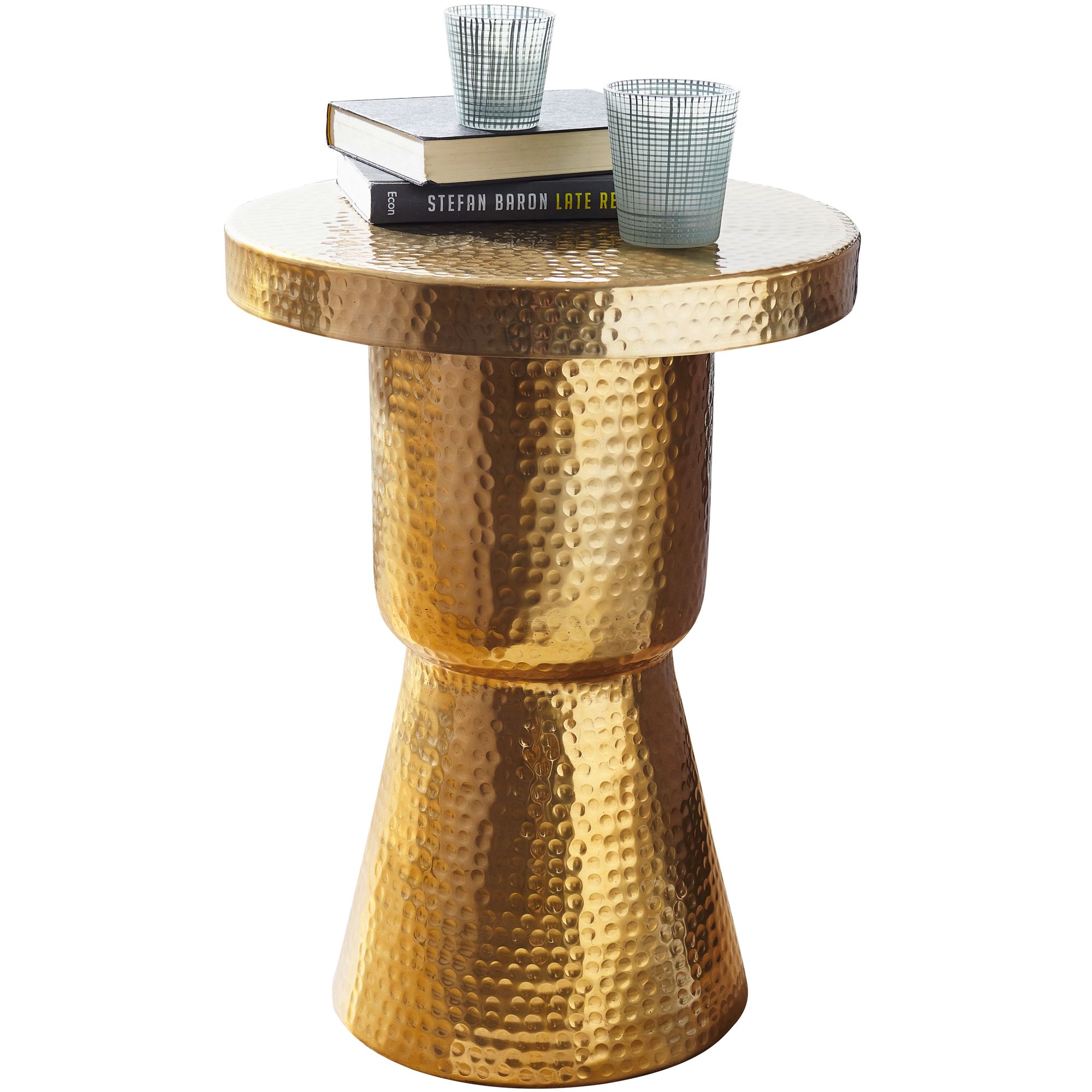 KADIMA DESIGN Orientalischer Dekotisch ENNS: Aluminium, Hammerschlag-Strukturen, 43x59x43 cm