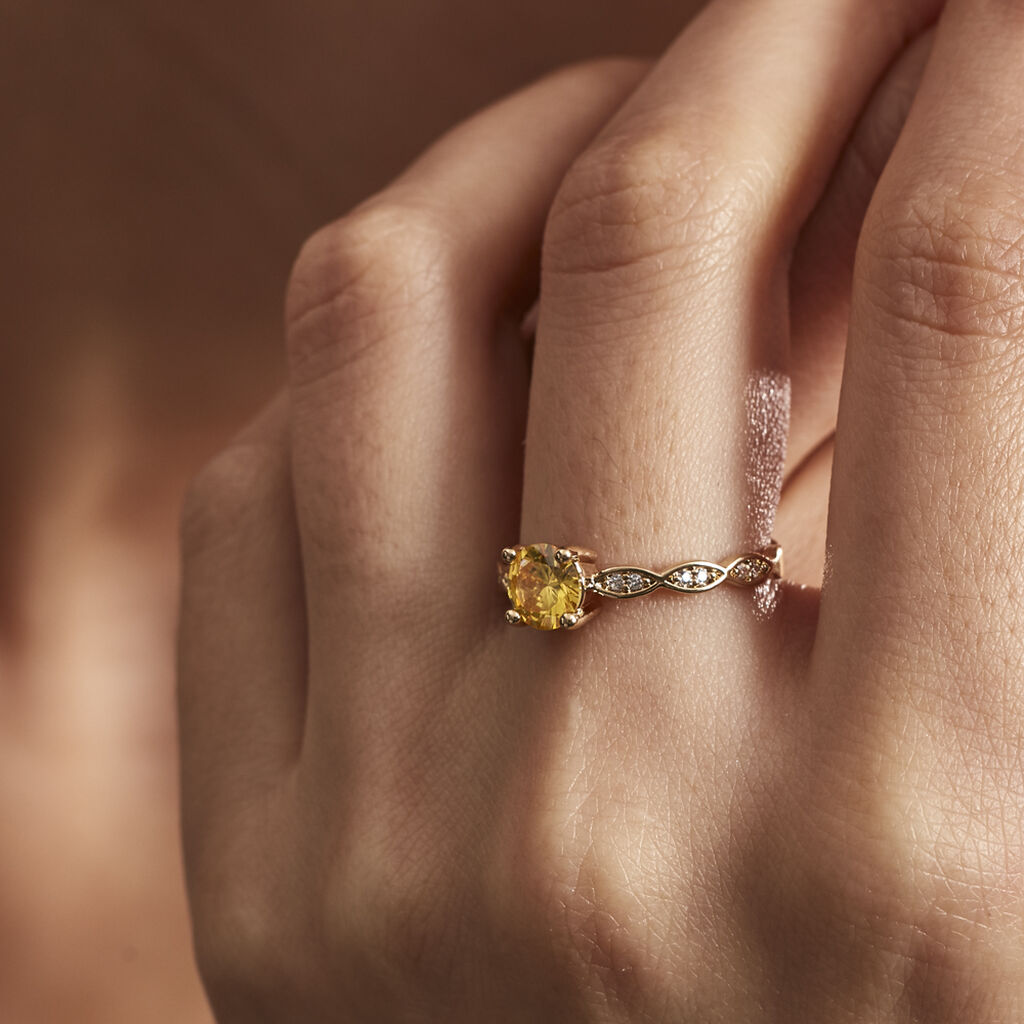 Bague Kurt Plaqué Or Jaune Oxyde De Zirconium