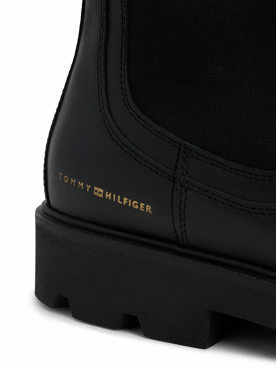 TOMMY HILFIGER<br>Botas Chelsea de couro de cano alto
