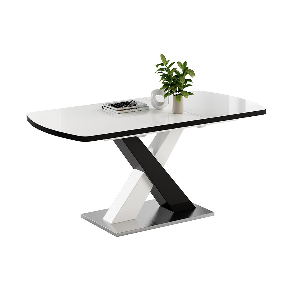 Vicco Esstisch Chinto Schwarz Weiß Hochglanz 120 x 80 cm