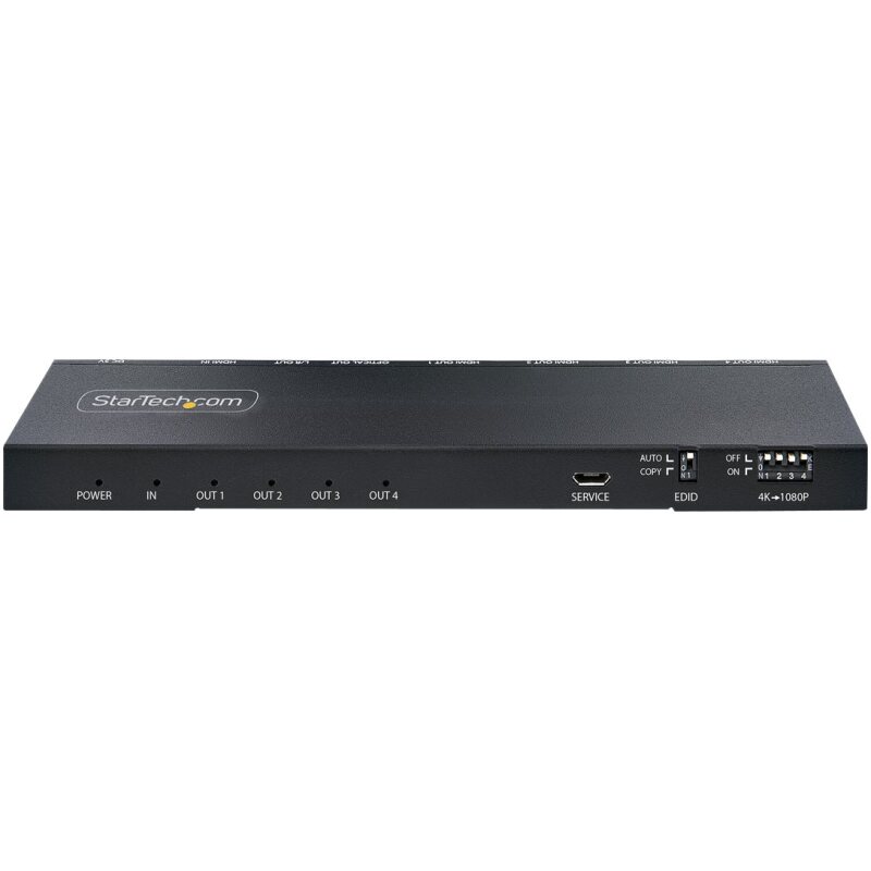 StarTech.com Splitter HDMI 4 Ports - Répartiteur HDMI 4K 60Hz avec Scaler Intégré - Répartiteur HDMI 1 Entrée 4 Sorties - Splitter HDMI 1080p PC - Port Optique 3.5mm