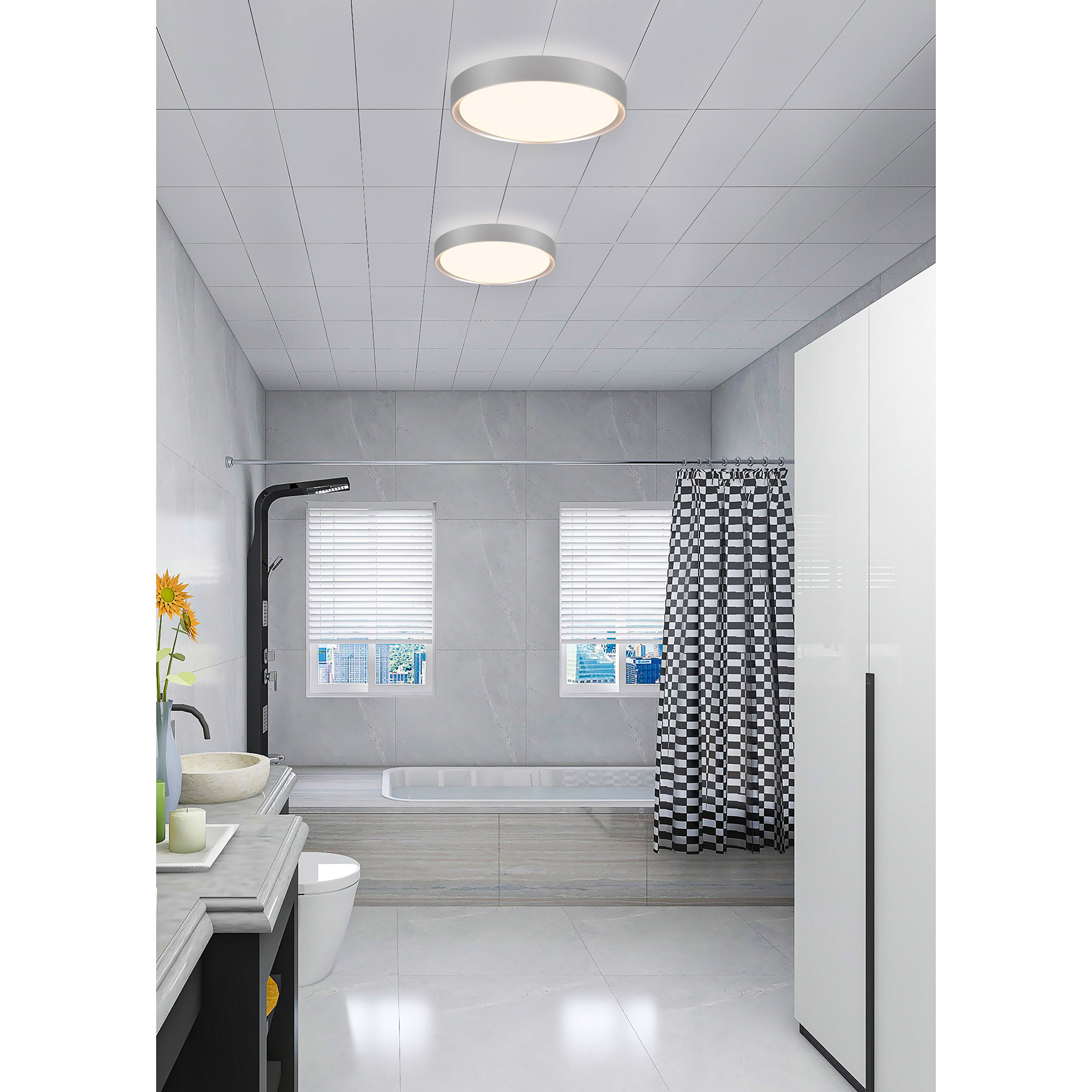 LED-Deckenleuchte - Titan - Acrylglas weiß