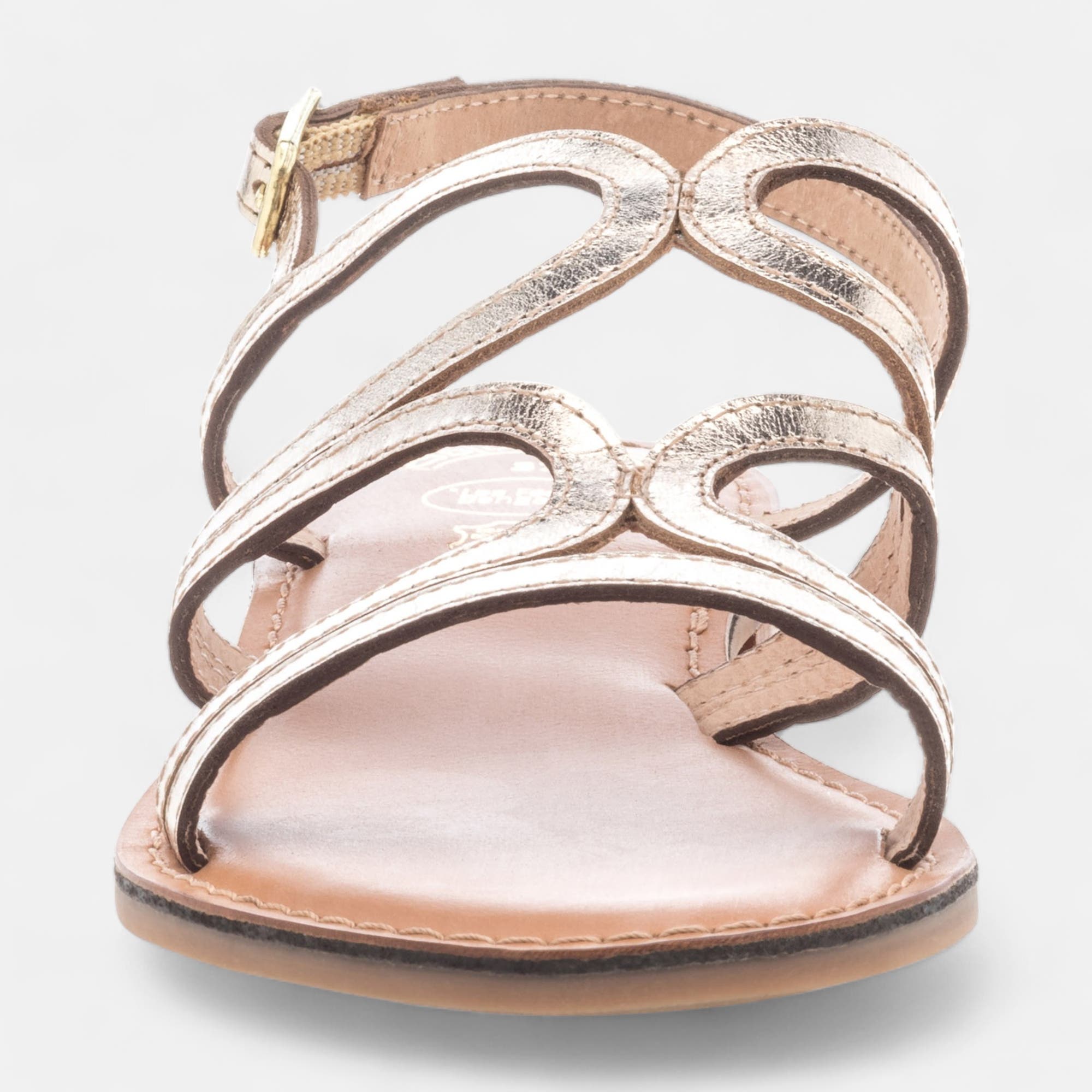 Nu-pieds Femme en cuir or