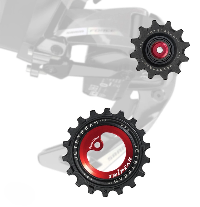 Tripeak Oversized pulleyhjul Jetstream pro keramiske lejer SRAM AXS Force/Rival 12T/18T sort