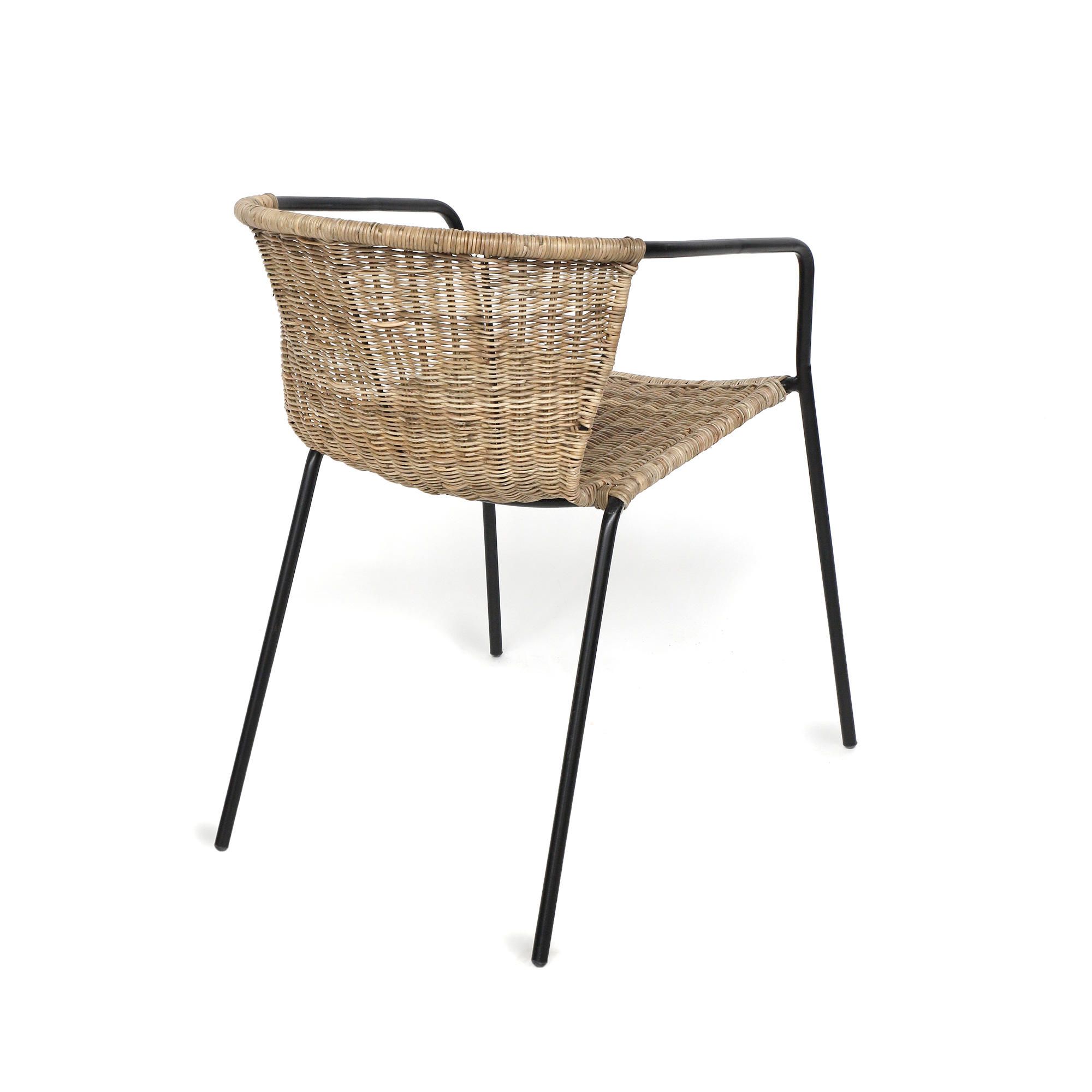 Rattan-Stuhl 'Bender', natur, schwarz, B 48 cm, L 56 cm, H 70 cm von fischer's lagerhaus