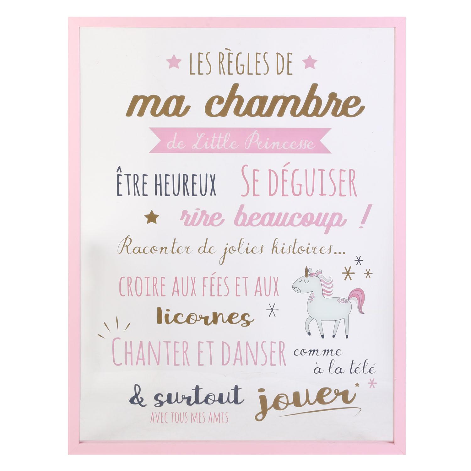 CADRE LES REGLES DE LA CHAMBRE FILLE