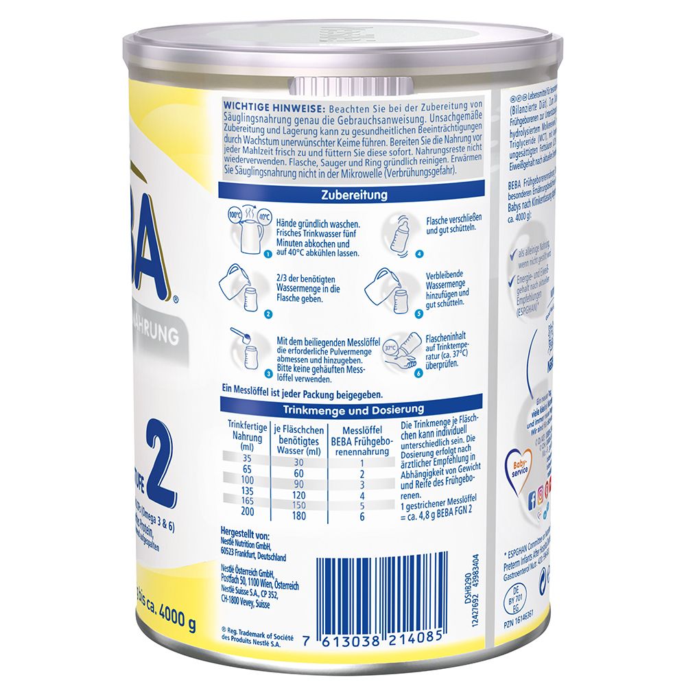 Nestlé BEBA® Frühgeborenennahrung 2