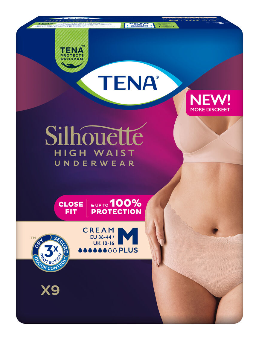 Tena Silhouette Pants Plus High Waist Creme M 9 stk