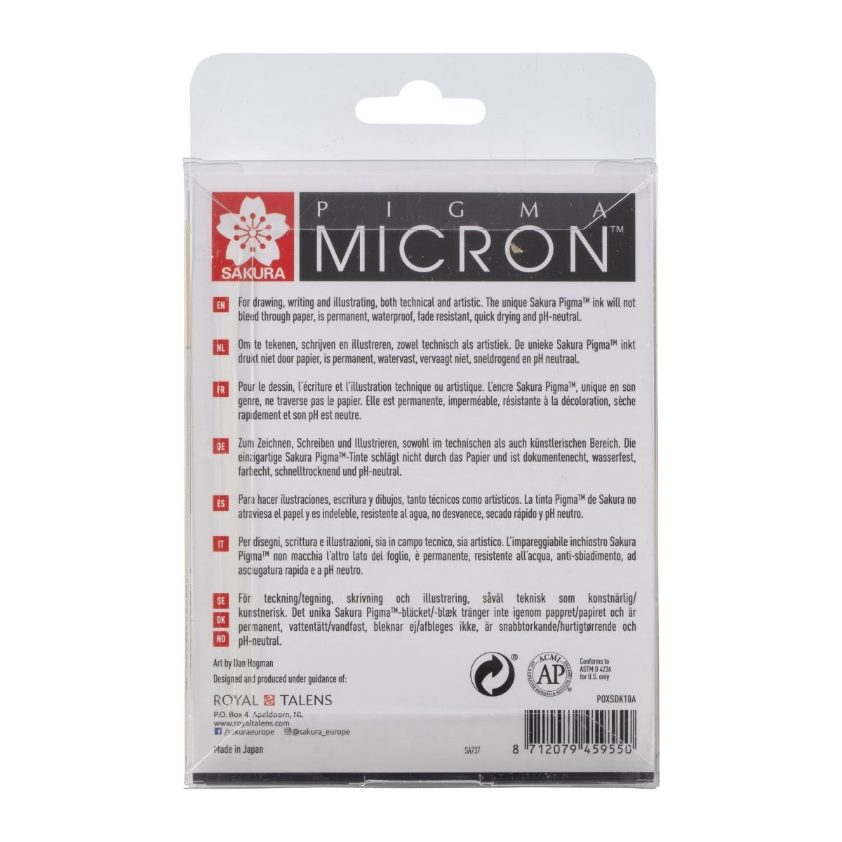 Sakura Pigma Black Micron Fineliner Set of 10