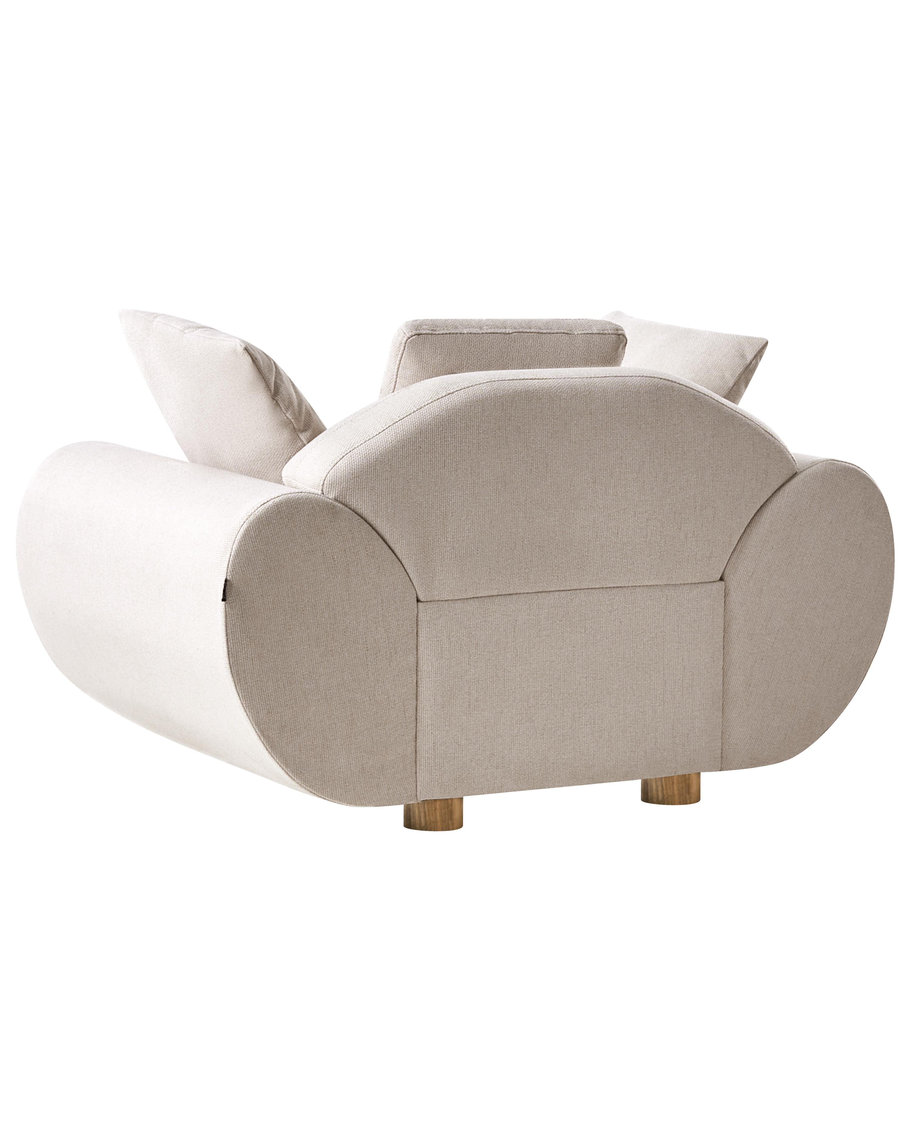 Fauteuil RINGEL met kussens Stof Lichtbeige