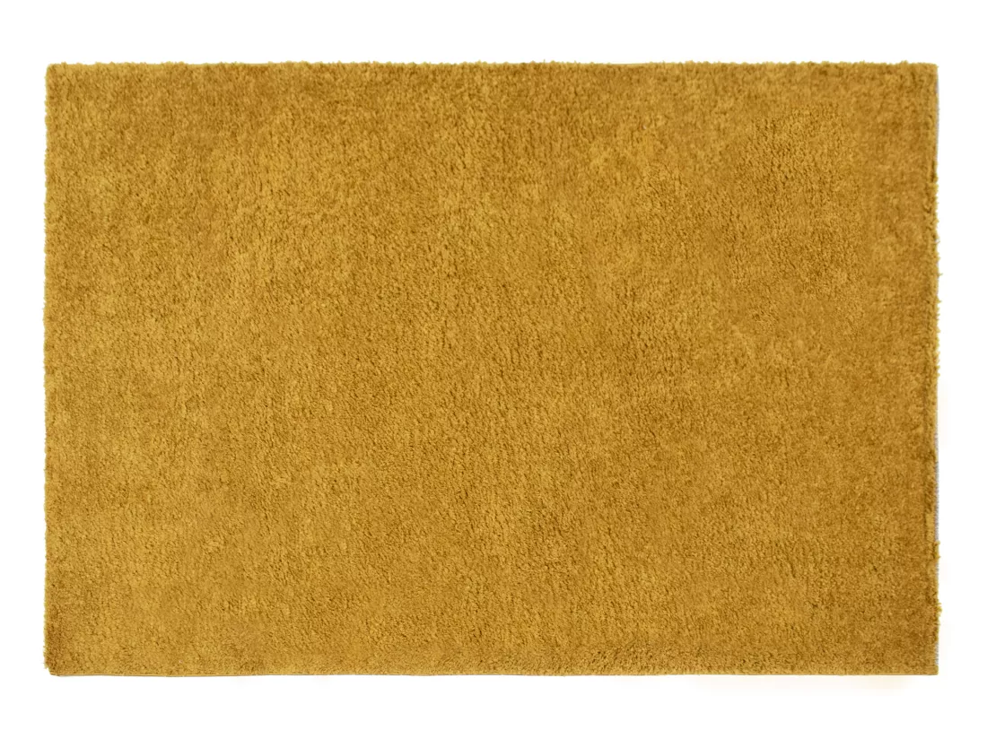 Tapis shaggy à poils longs - 120 x 170 cm - Jaune moutarde - MILINIO
