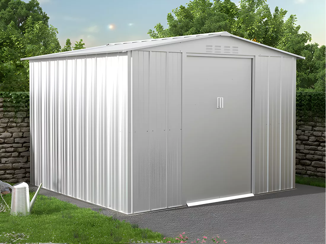 Abri de jardin métal en acier galvanisé gris 6.71 m² LINUS