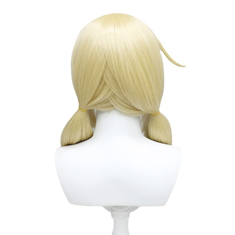 (42cm) Anime Cosplay Perücke mit Zöpfe Ke Li Klee Fasnacht Kostüm Zubehör Motto Party / Halloween Accessoire inkl. Haarnetz - Blond
