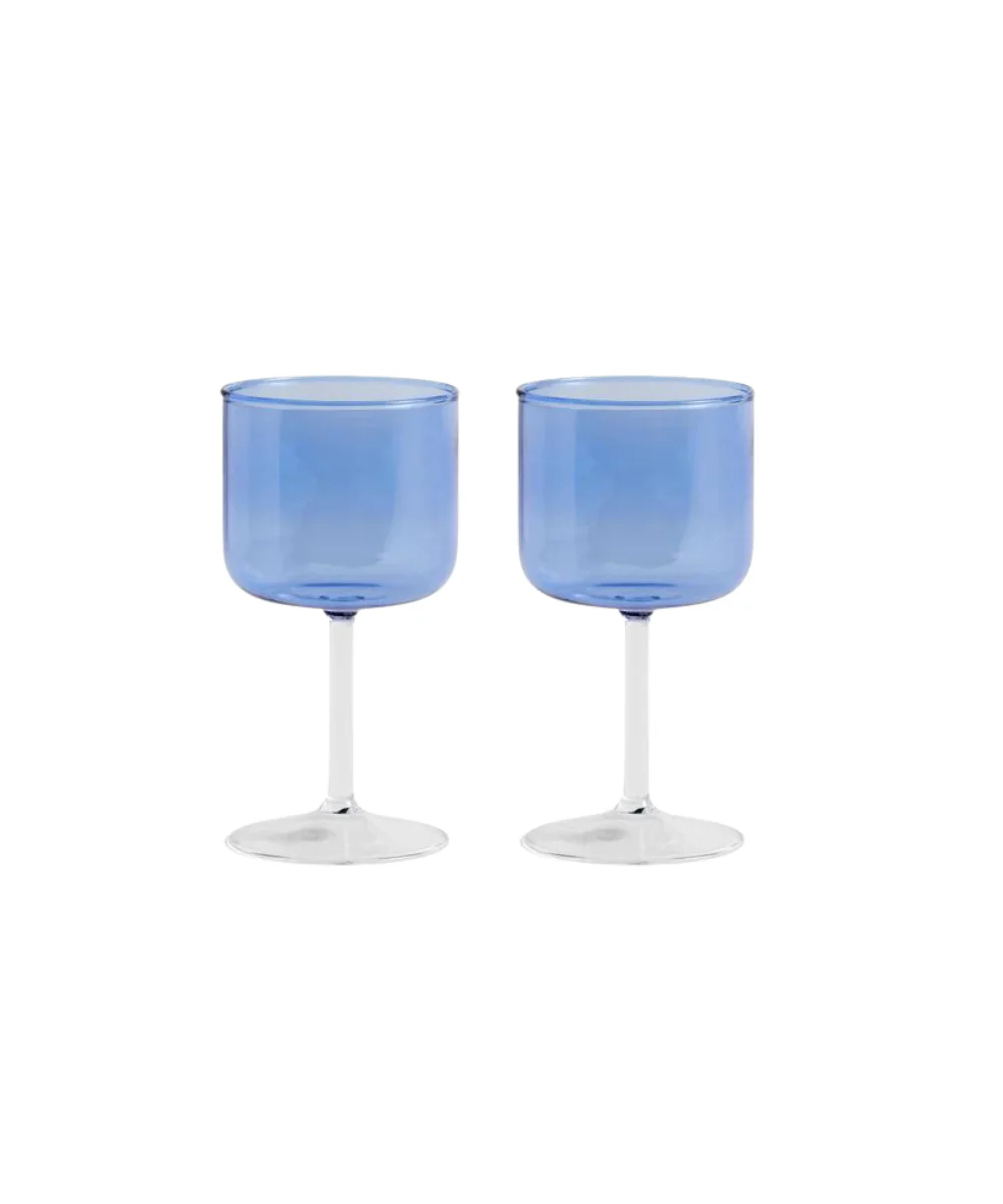HAY  Tint vinglas, sæt af 2  - Blue and clear