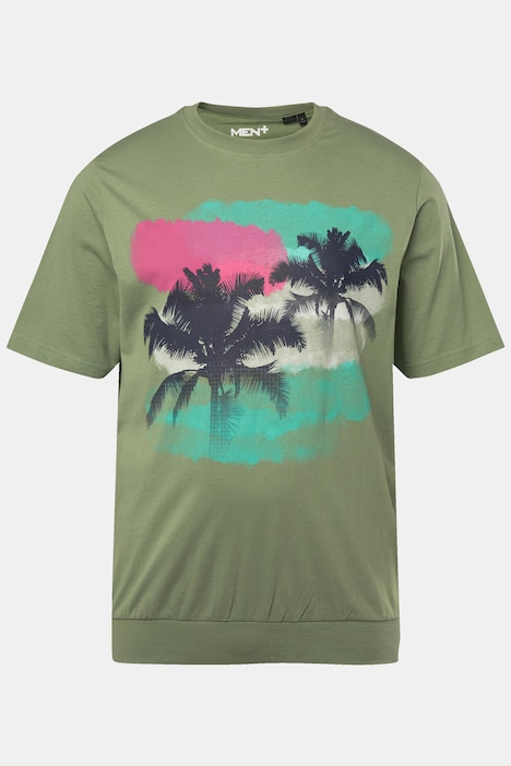 Men+ T-Shirt Bauchfit, Halbarm, großer Print, bis 84/86
