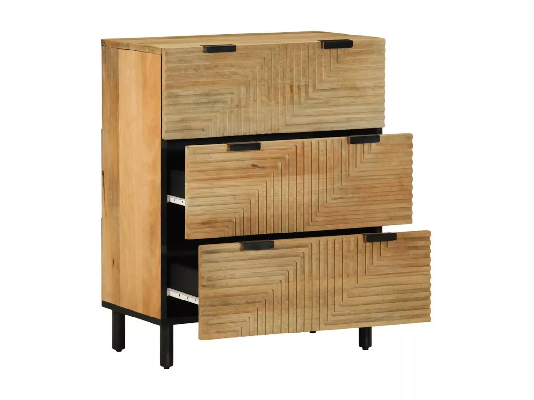 Buffet marron 60x33x75 cm bois massif de manguier
