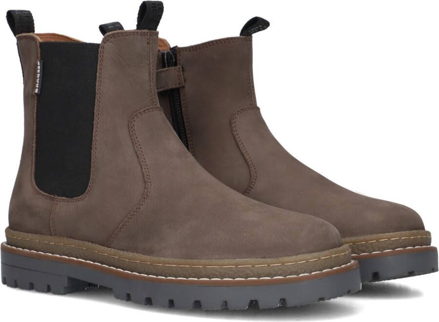 Braqeez 425922-117 Jongens Chelsea Boots Bruin Leer Ritssluiting