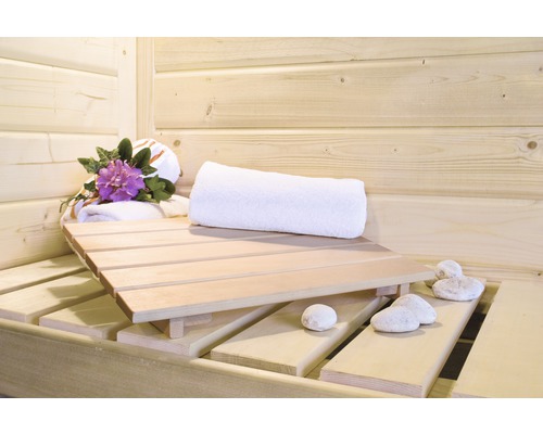 Karibu Jarina modulaire sauna zonder oven, met dakkroon en gebronsde volledig glazen deur