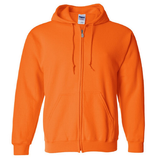 Moletom com zíper Gildan masculino, estilo misto, ideal para esportes e academia (laranja)