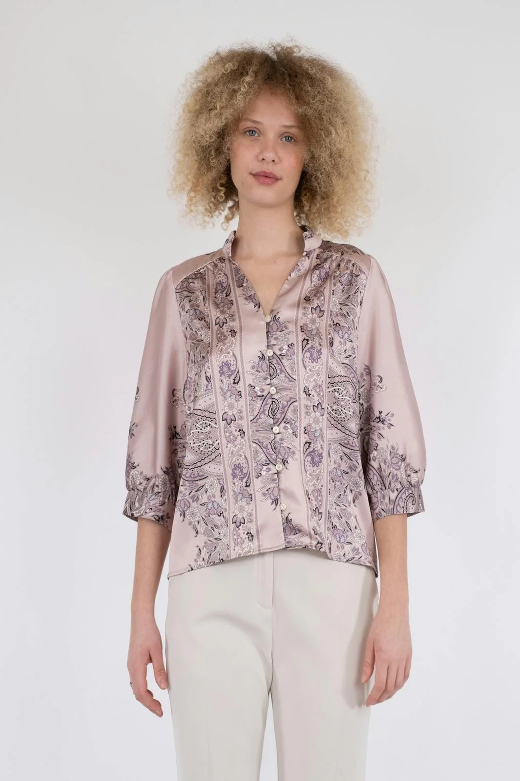 Neo Noir Roselle Paisley Border Blouse