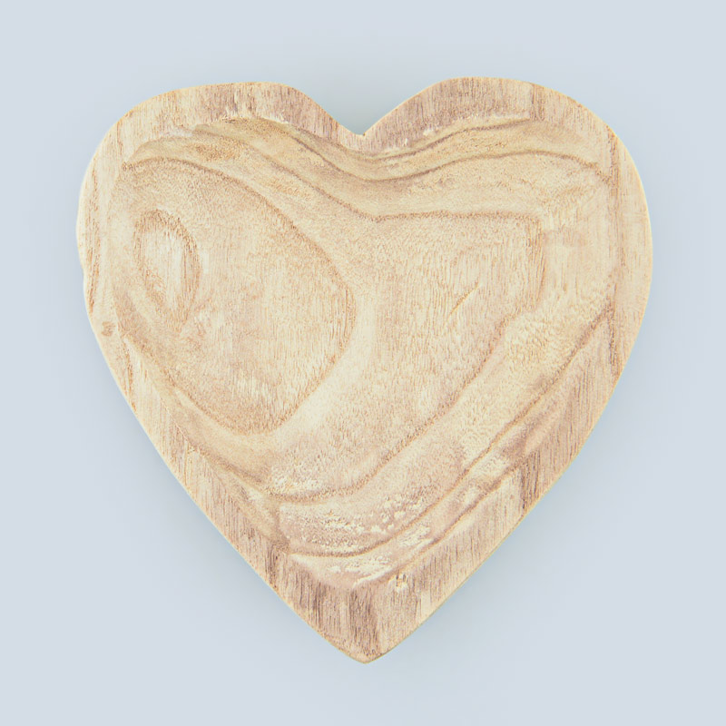 Vide de poche coeur en Paulownia