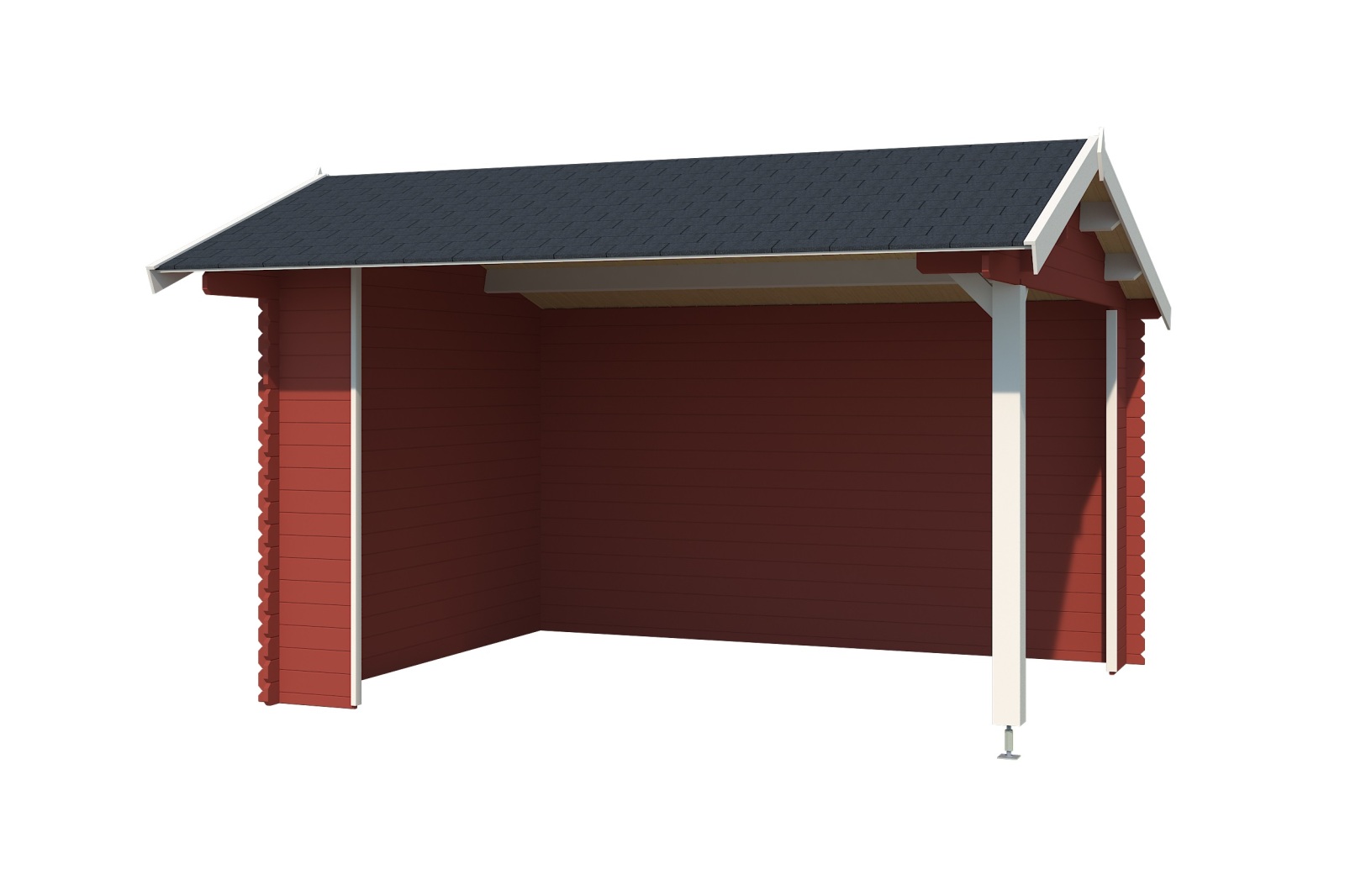 Unterstand KIRIAN - schwedenrot - Fichte massiv - 380x300 cm