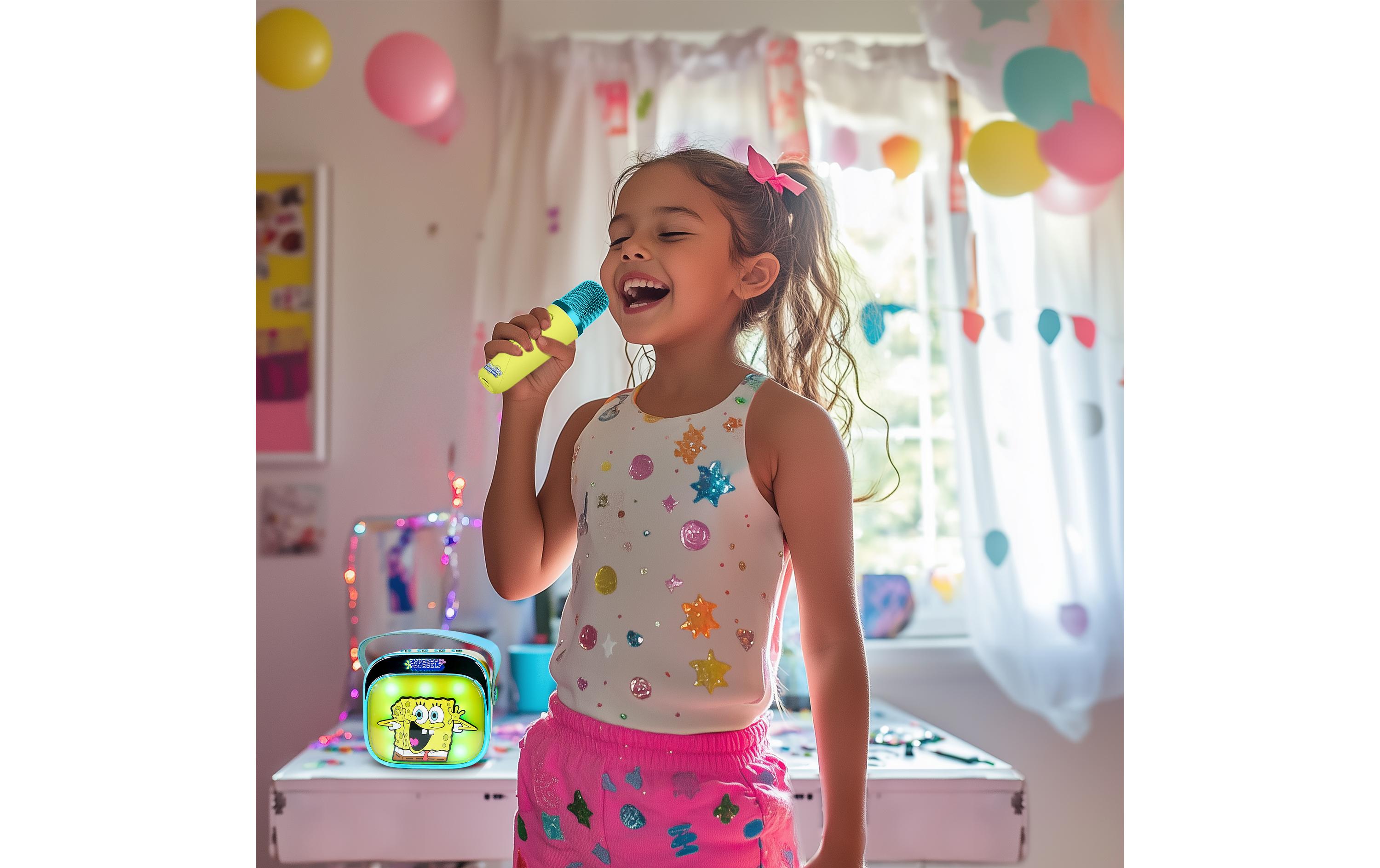 Spongebob LED Wireless Karaoke Lautsprecher und MikrofonMit LED-Leuchten