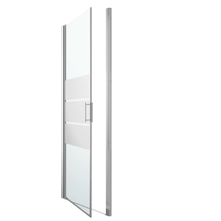 Porte de douche pivotante ouverture totale GoodHome Beloya miroir 80 cm